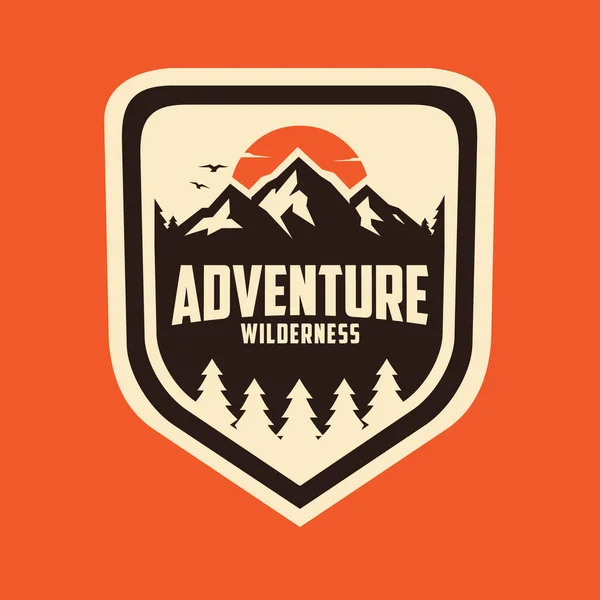 Abenteuer Outdoor Camping Emblem Set Logo Design Template — Stockvektor