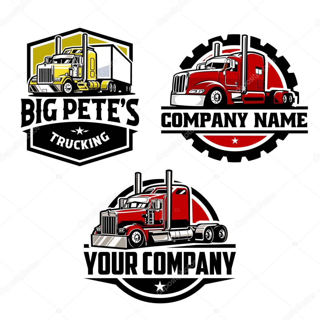 Trucking company logo bundle template set. Best for trucking and freight related industry