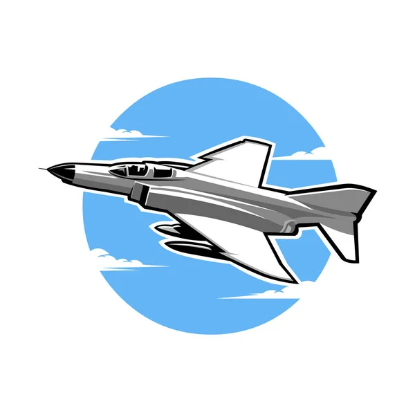 American Premium Fighter Jet Plane Vektor Illustration — Stock vektor