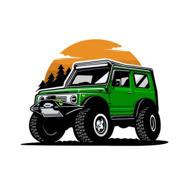  Overland 4x4 macera off road araç vektör çizimi