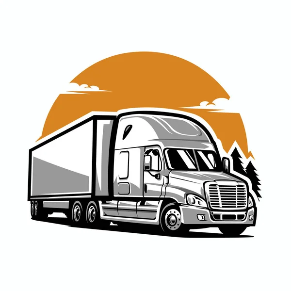 Semi Truck Vector Illustration Premium Trucking Illustration — Wektor stockowy