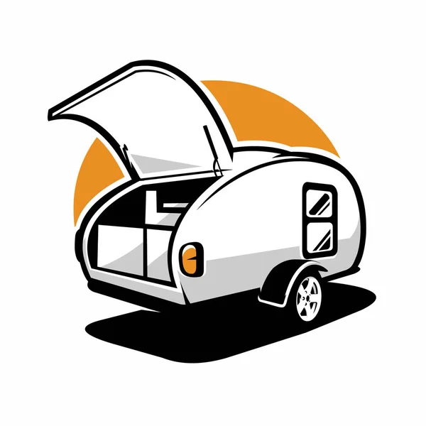 Caravan Illustration Vector Isolated Best Camper Outdoor Related Industry — Vettoriale Stock