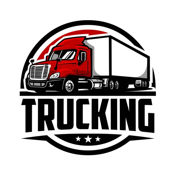 Trucking Wheeler Circle Emblem Logo Best Trucking Freight Related Industry — Vetor de Stock