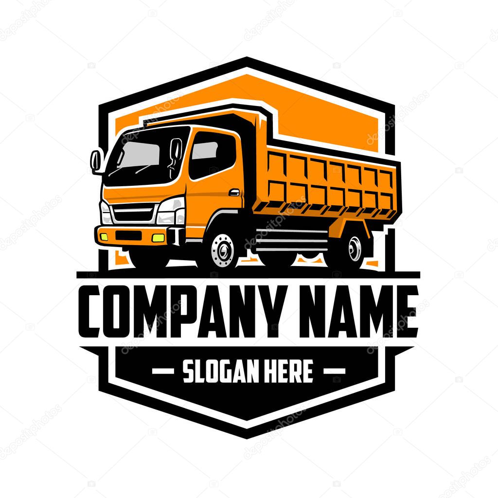 Trucking company emblem logo vector isolated. Best for trucking and freight related industry