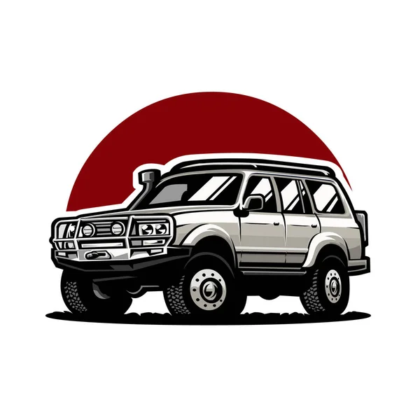 Ilustración Vectorial Suv Aislado Por Tierra Mejor Para Las Industrias — Vector de stock