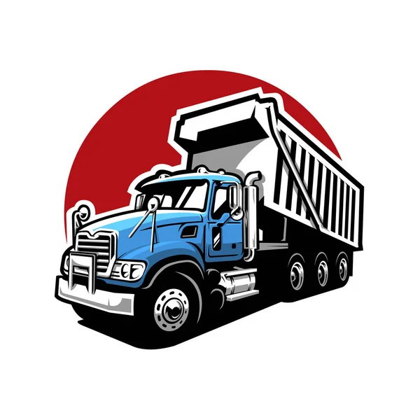 プレミアムダンプトラックティッパートラックイラストベクトル絶縁 トラック 貨物関連業界に最適 — ストックベクタ