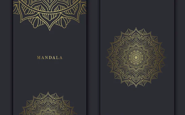 Fundo Ornamentado Mandala Ouro Luxo Para Convite Casamento Capa Livro —  Vetores de Stock