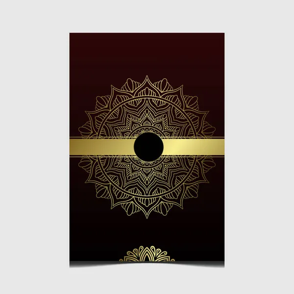 Luxe Gouden Mandala Sierlijke Achtergrond Voor Bruiloft Uitnodiging Boek Omslag — Stockvector