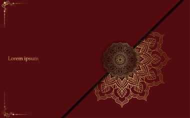 Lüks altın mandala düğün davetiyesi, kitap kapağı için süslü bir arka plan