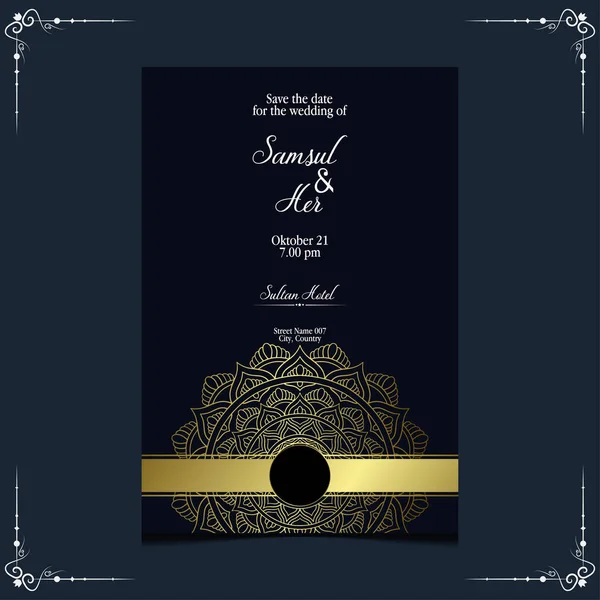 Fundo Ornamentado Mandala Ouro Luxo Para Convite Casamento Capa Livro —  Vetores de Stock