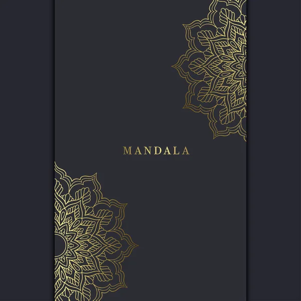 Fondo Adornado Mandala Oro Lujo Para Invitación Boda Cubierta Del — Archivo Imágenes Vectoriales