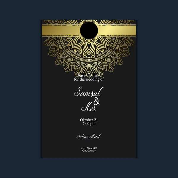 Luxury Kulta Mandala Koristeellinen Tausta Häät Kutsu Kirja Kansi Mandala — vektorikuva