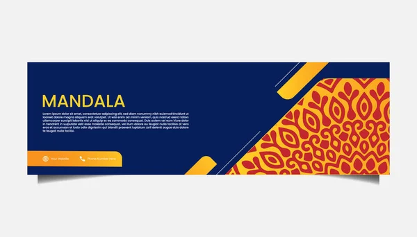 Mandala Ornate Background Web Banner Business — стоковий вектор
