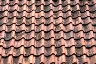 Terracotta roof made of old clay tiles