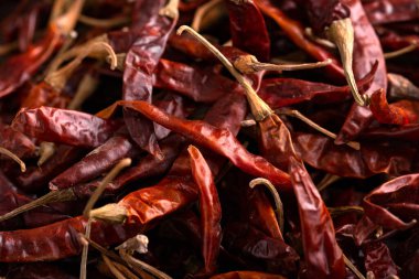 Kuru kırmızı kırmızı biber, yakın çekim..