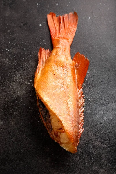 Smoked Sea Bass Delicate Taste Top View — Photo