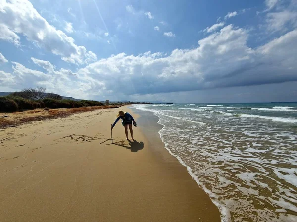 Crete Beach Drone — Stock Photo, Image