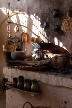 Ancient kitchen room on an historical house