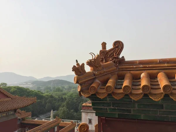 Chinese Temple Roof Sculpture — ストック写真