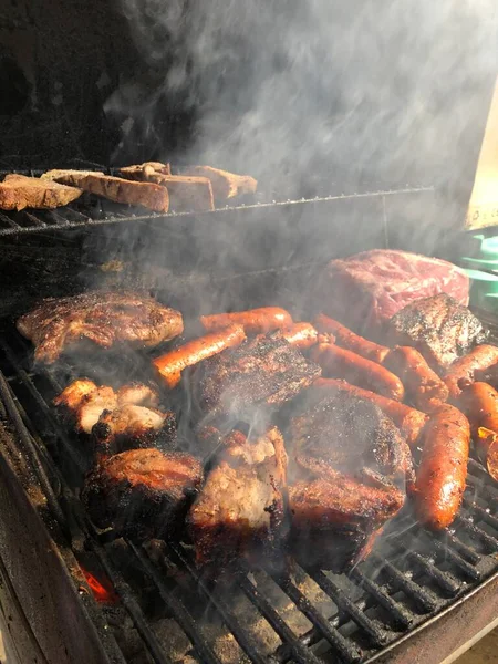 Roast Beef Bbq Chicken Grill — Stock Photo, Image