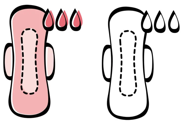 Female Menstruation Sanitary Napkin Icon — Archivo Imágenes Vectoriales