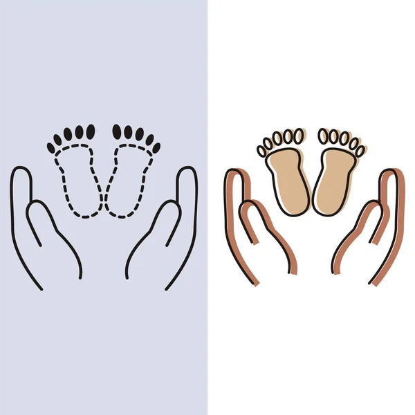 Feet Love Family Containment Icon — Vector de stock