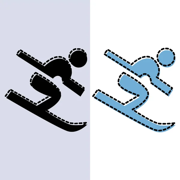 Person Doing Snow Sport Skilling — стоковый вектор