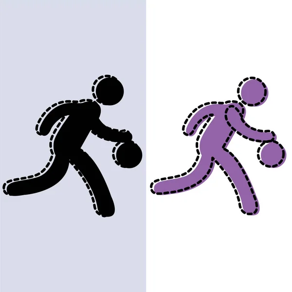 Person Playing Basketball Sport Icon — Vector de stock