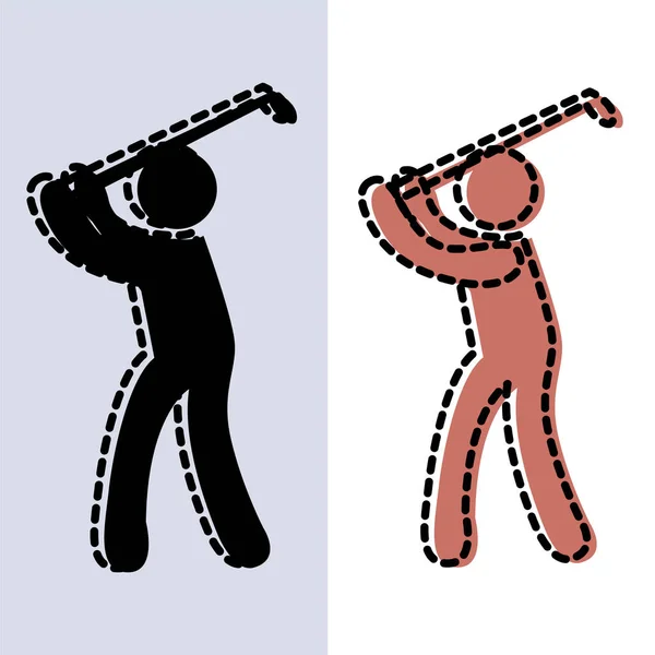 Person Playing Golf Sport Icon — Vector de stock