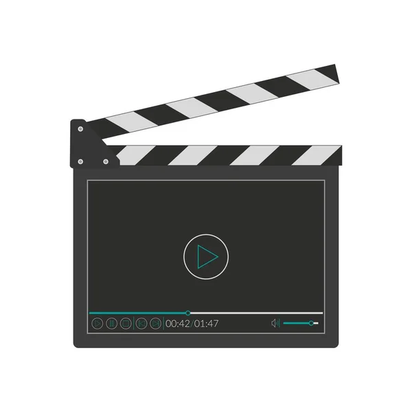 Placa Palmas Com Interface Vídeo Player Estilo Plano Filme Cinema —  Vetores de Stock