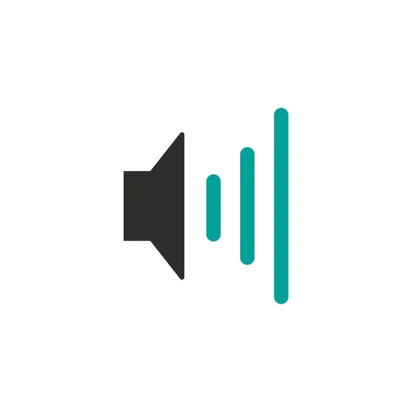 Volume Icoon Audio Luidsprekersymbool Geluidssignaal Vlak Ontwerp Vectorillustratie — Stockvector
