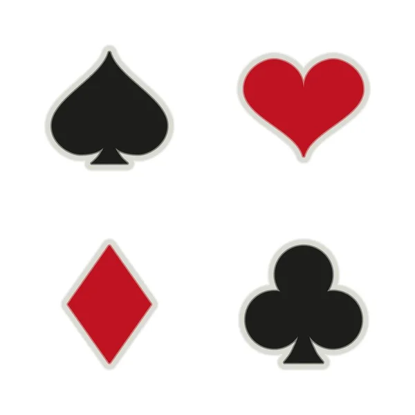 Speelkaarten Passen Symbolenset Speelkaart Harten Schoppen Diamanten Clubs Icoon Vector Vectorbeelden
