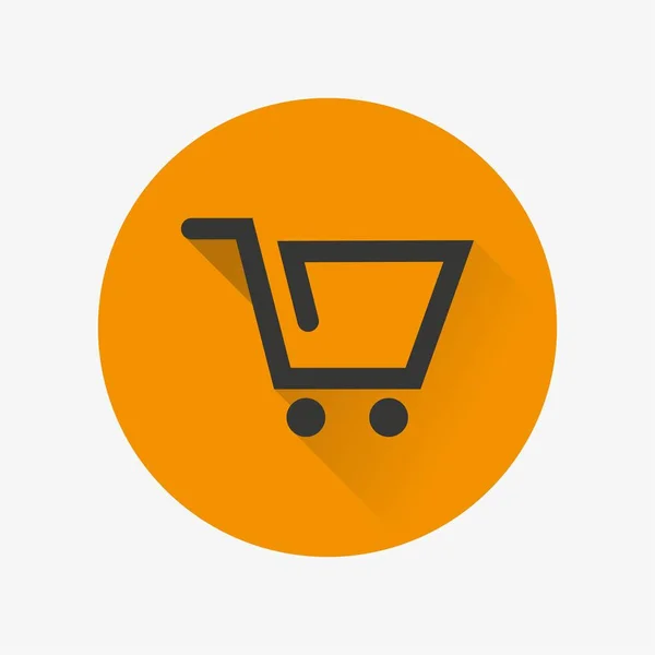 Icono Carrito Compras Diseño Plano Con Sombra Ilustración Vectorial — Archivo Imágenes Vectoriales