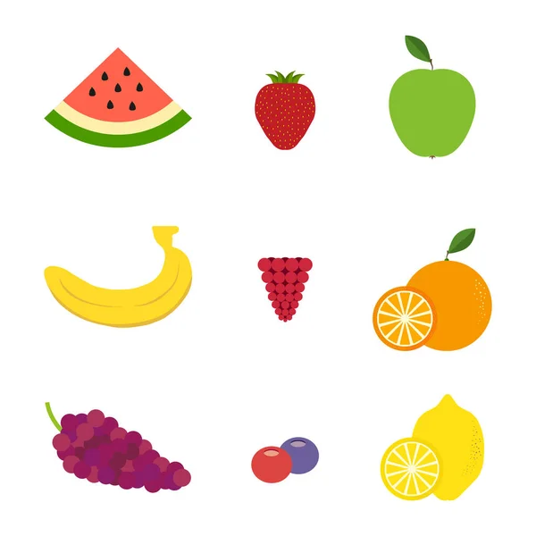 Set Van Biologisch Tropisch Fruit Vers Voedsel Gezond Eten Concept Vectorbeelden