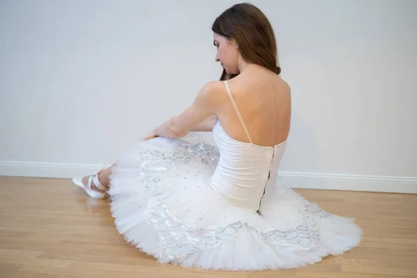 Ballerina Posing White Background — Foto Stock