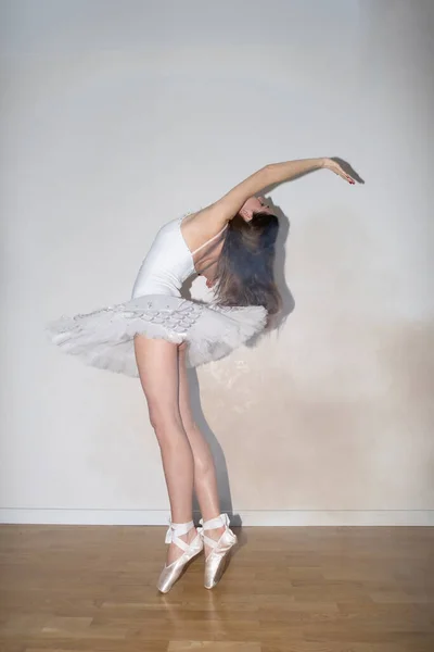 Ballerina Posing White Background —  Fotos de Stock