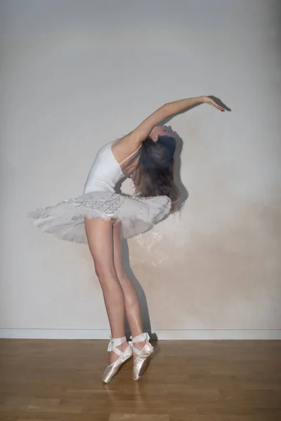 Ballerina Posing White Background — Stock fotografie