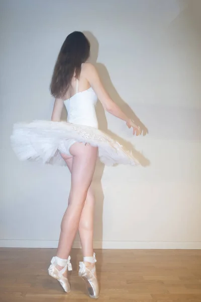 Ballerina Posing White Background — Zdjęcie stockowe