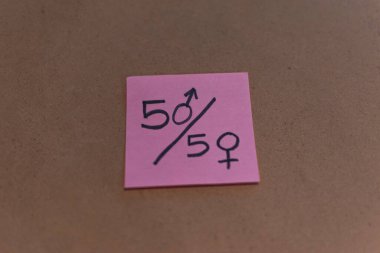 Kahverengi arkaplan ile pembe feminist poster