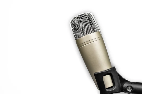 Professional Studio Condenser Microphone Voice Recording White Background — Stockfoto