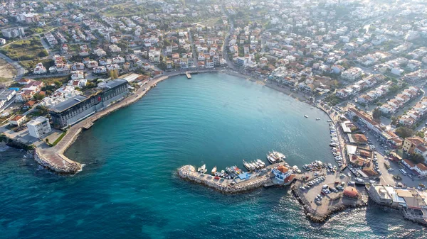 Aerial View Sea Island Boats — 图库照片