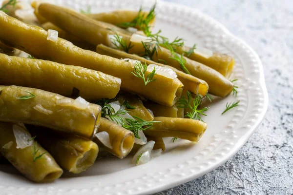 Turkish Food Broad Beans Olive Oil Dill Турецька Назва Zeytinyagli — стокове фото