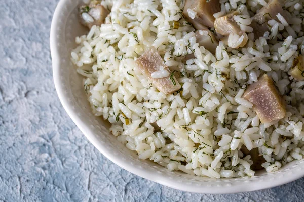 Traditional Delicious Turkish Foods Artichoke Rice Turkish Name Enginarli Pirinc — Stock Photo, Image