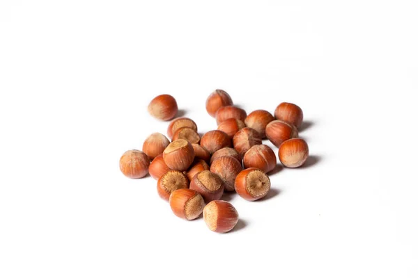 Shelled Hazelnuts White Background — Stock Photo, Image