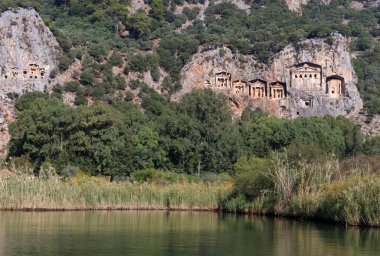 mountain view with ruins of the ancient city
