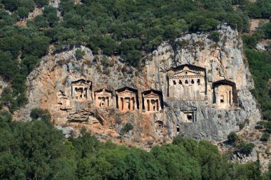 mountain view with ruins of the ancient city