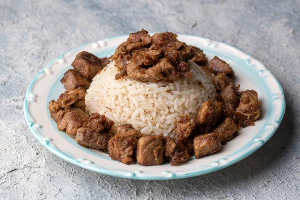 Fried Pork Rice Food Concept — Foto de Stock