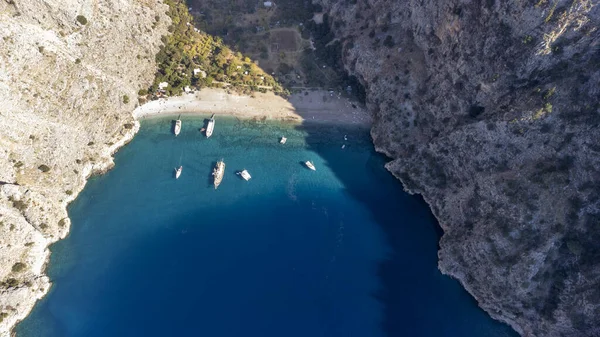 Aerial View Sea Island Boats — Foto de Stock