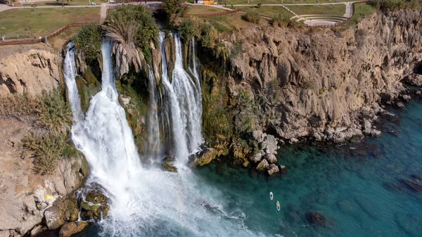 Waterfall Duden Karpuzkaldiran Selalesi Falling Mediterranean Sea Waterfall Falling Sea — Stock Photo, Image