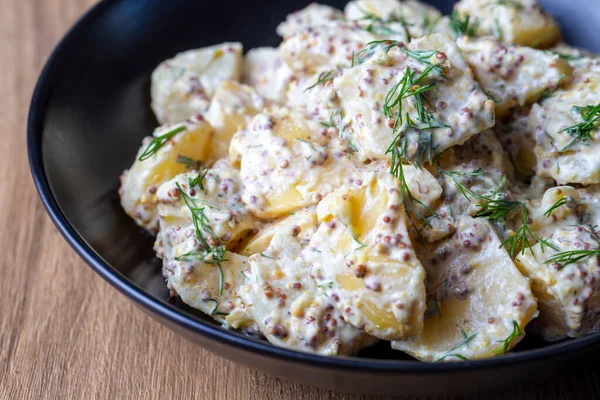 Kartoffelsalat Mit Senfkörnern Und Mayonnaise Türkischer Name Patates Salatasi — Stockfoto